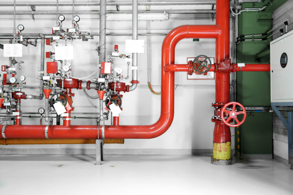 Large CO2 fire extinguishers in a power plant